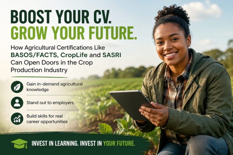 How Agricultural Certifications Like BASOS/FACTS, CropLife and SASRI Can Strengthen Your CV and Open Doors in the Crop Production Industry